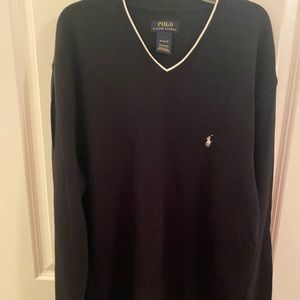 Men’s polo Ralph Lauren V neck sweater in black